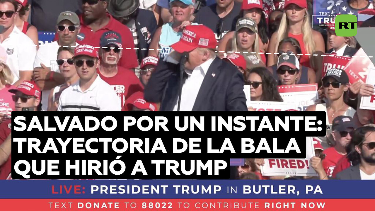 Se salva por un segundo: así se ve la trayectoria de bala que rozó a Trump