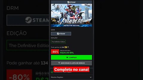 CORRA! Avengers Definitive Edition em promoção na Green Man Gaming