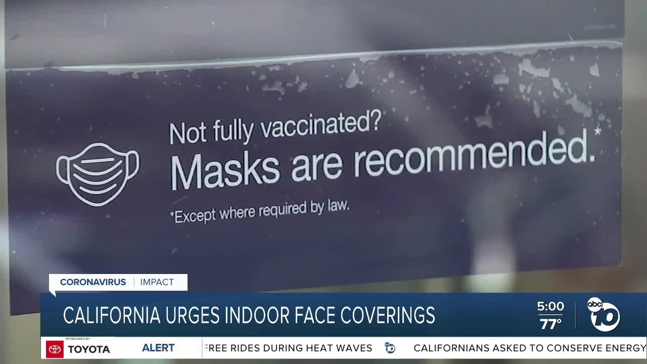 California urges indoor face coverings, will restaurants have to enforce this?