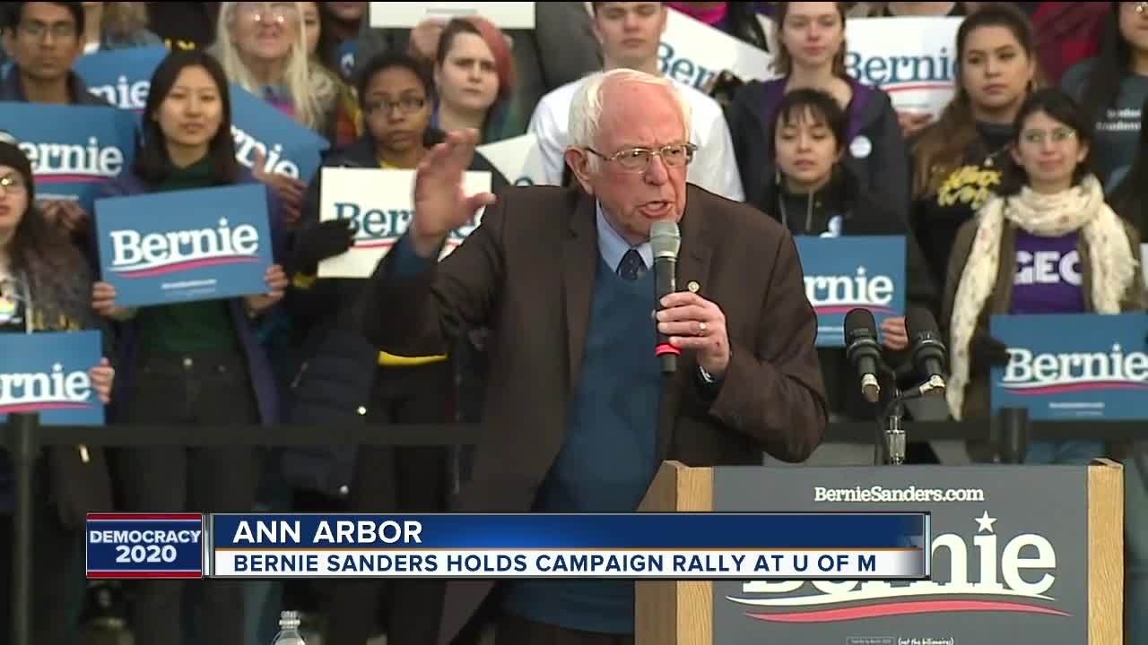 Bernie Sanders holds campaign rally at University of Michigan