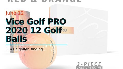 Vice Golf PRO 2020 12 Golf Balls