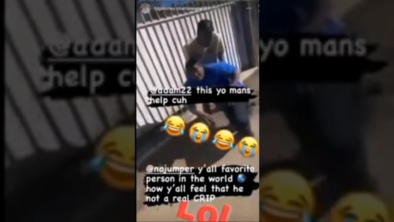 video of Crip Mac 5 5 Crip🤣 getting dpðŸ˜ðŸ˜¬#shortvideo #fight