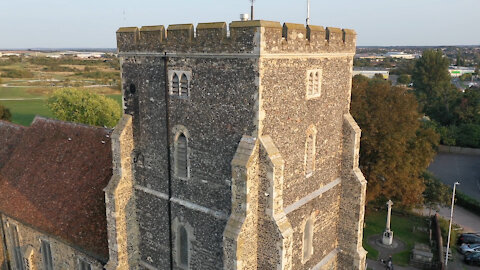 beautiful drone images - th Century Christian Church Tower