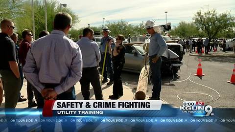 Police and utility workers train together for scene safety