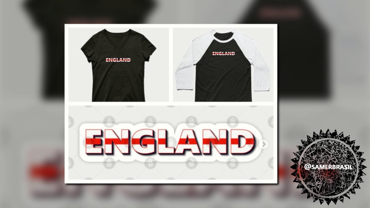 ENGLAND T-SHIRT, UNITED KINGDOM. SAMER BRASIL (TEEPUBLIC)