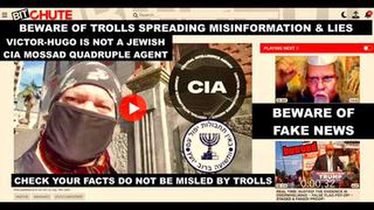 CIA MOSSAD DISINFORMATION AGENT 'TROLL' CALLS ME DISINFORMATION = CLOWN WORLD