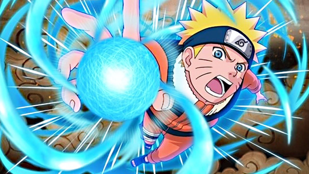 Naruto overcomes the speed of the Third Raikage and hits a Rasengan in his arm