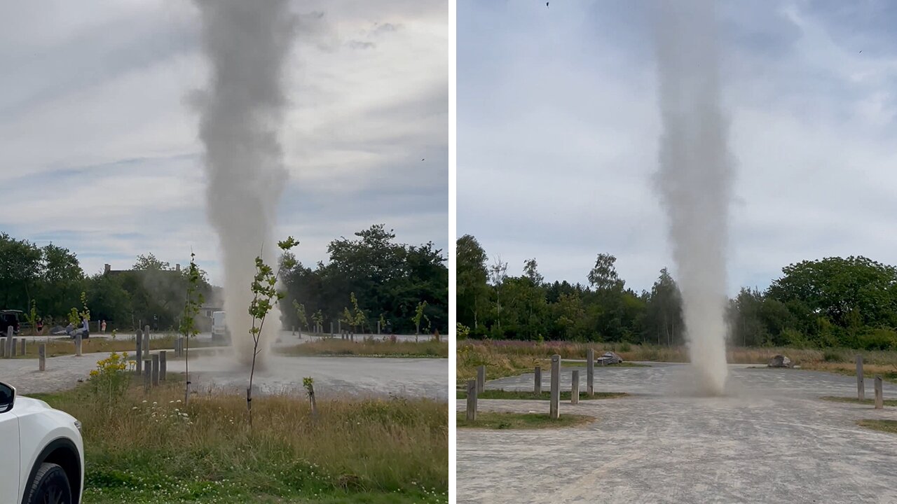 Rare dust devil caught on video in Corby, United Kingdom