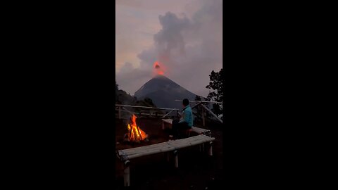 Eruption of a volcano