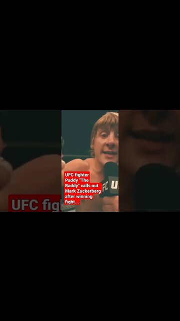 UFC Fighter Paddy "The Baddy" calls out Mark Zuckerberg after winning fight. "I'm sick of you lad!"