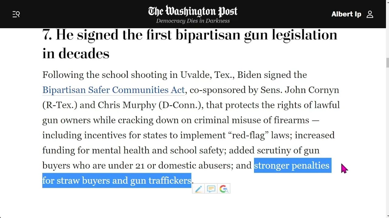 🟨 華盛頓郵報：拜登在 2022 年做的 10 件“好事”