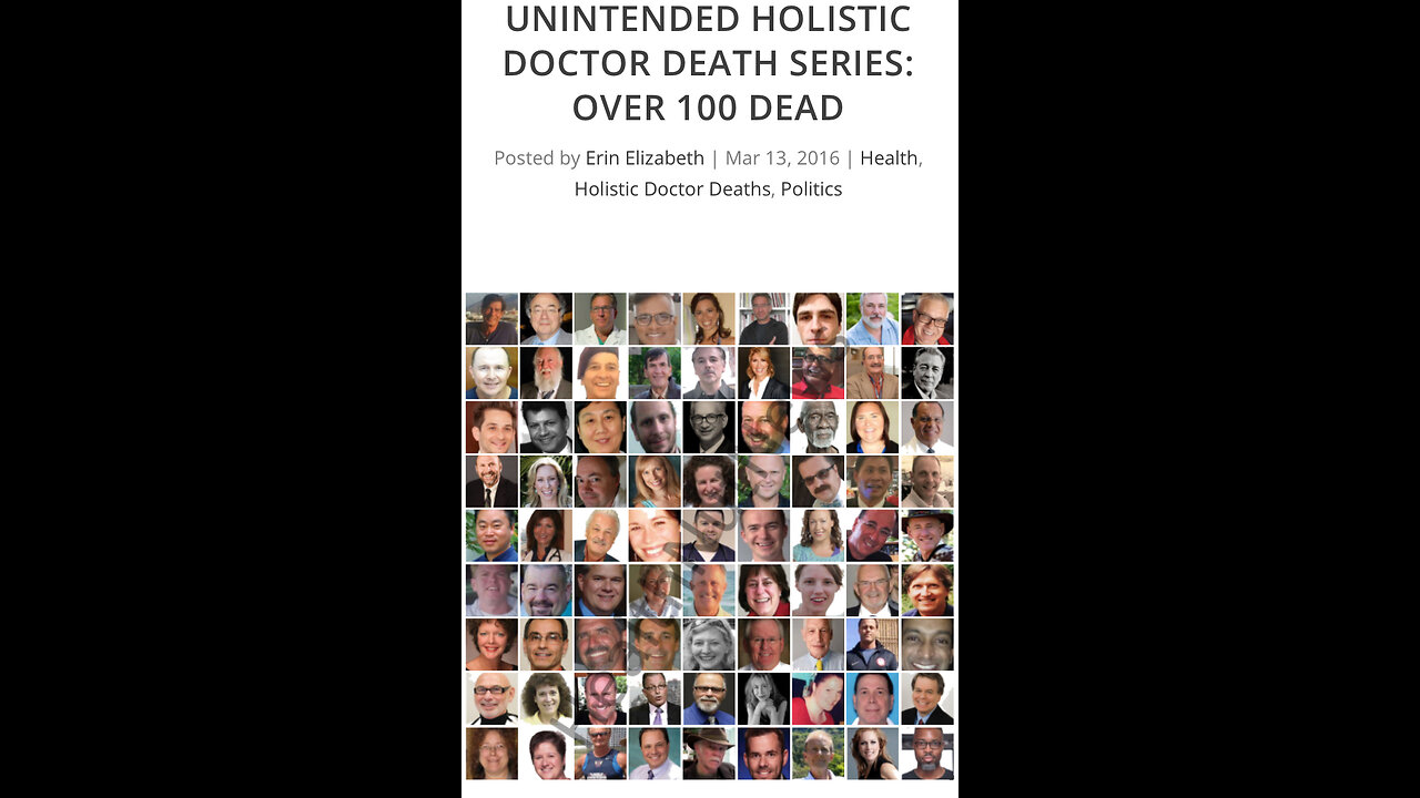 100+ Holistic Doctors Murdered (Died Suspiciously)