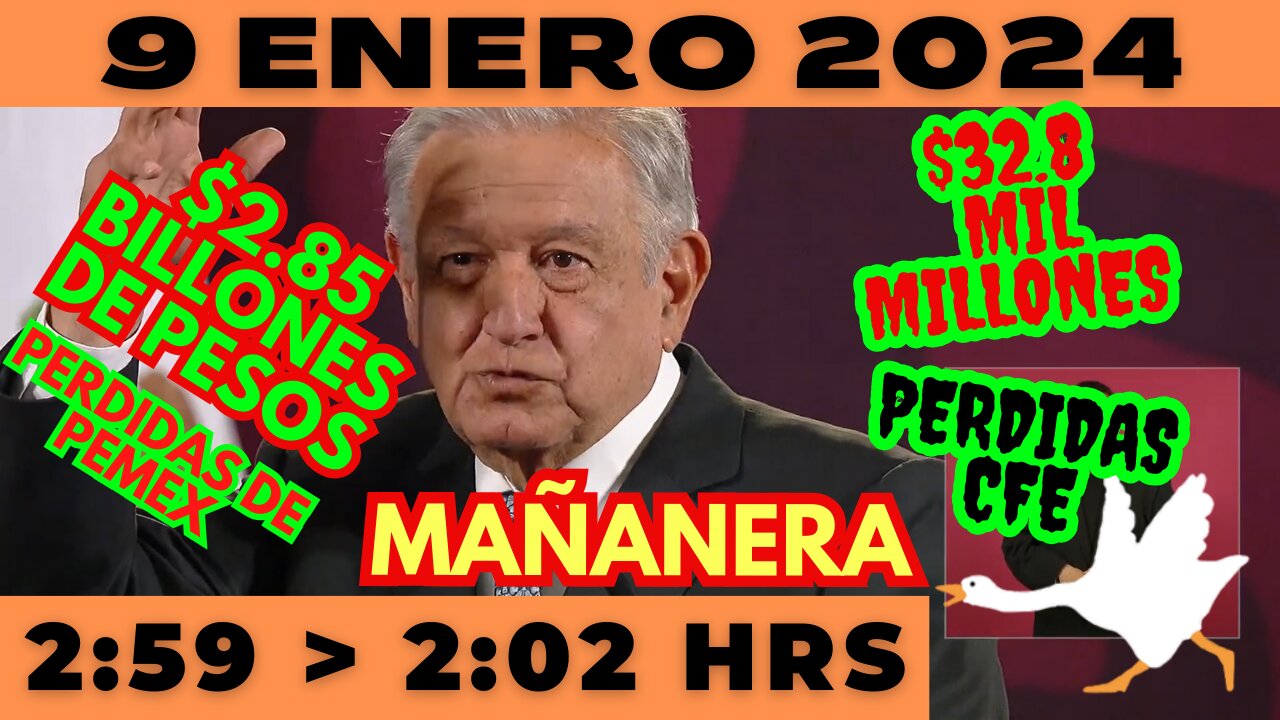 💩🐣👶 AMLITO | Mañanera *Lunes 08 de enero 2024* | El gansito veloz 3:30 a 2:17.