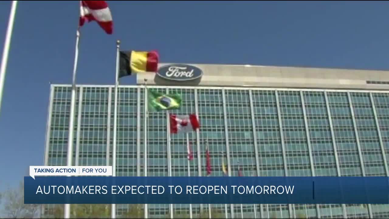 Automakers expected to reopen Monday