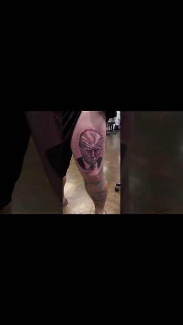 SOMEONE JUST GOT A TRUMP MUGSHOT TATTOO Aug 26 2023 Vegas Vic Tattoos IG:vegasvic_tattoos