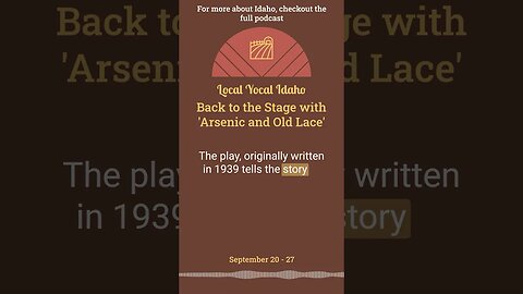 Back to the Stage with 'Arsenic and Old Lace'
