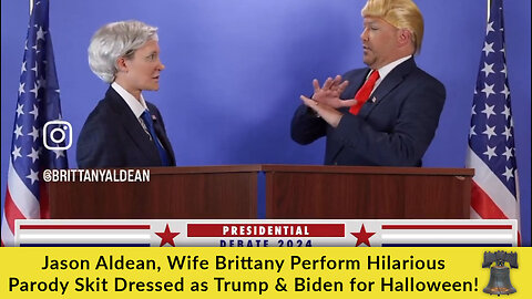 Jason Aldean, Wife Brittany Perform Hilarious Parody Skit Dressed as Trump & Biden for Halloween!