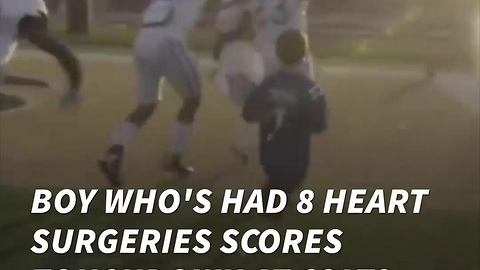 Boy Who's Had 8 Heart Surgeries Scores Touchdown At Colts Practice