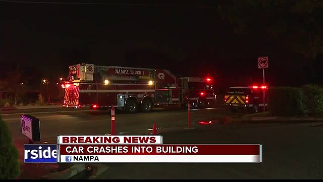 Car crashes into Nampa home, crews working on gas leak