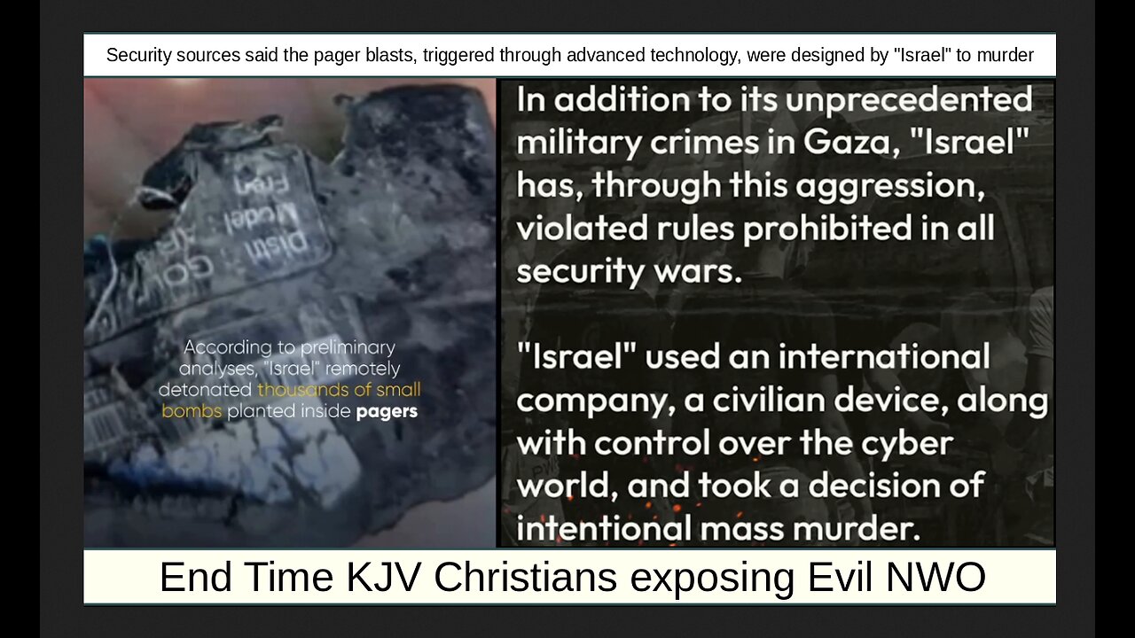 The pager blasts, triggered through advanced technology, were designed by "Israel" to murder