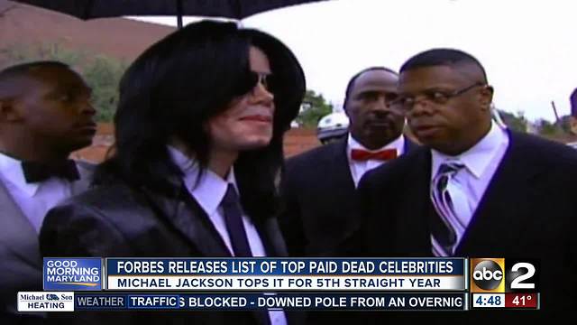 Michael Jackson named top earning dead celebrity