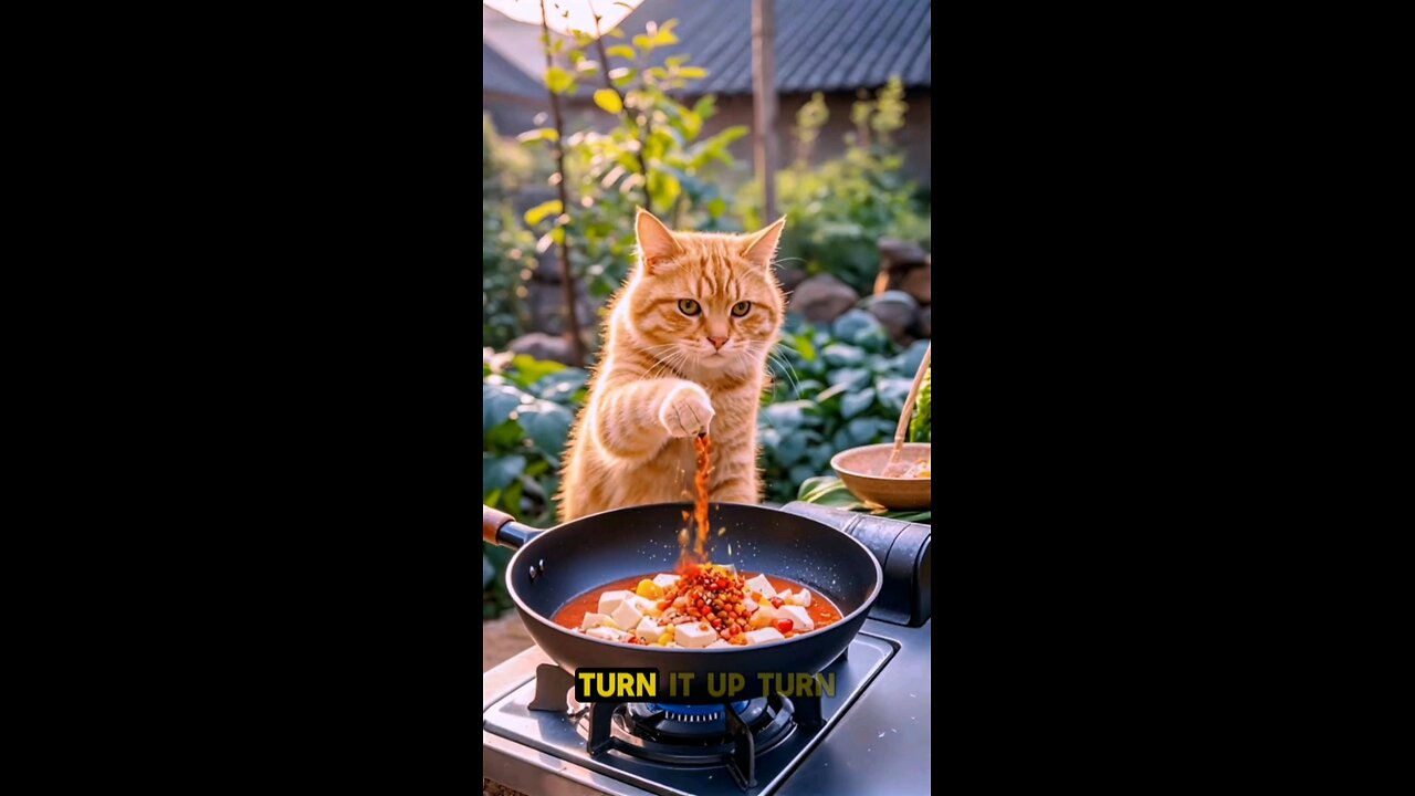 Cat chef first meal