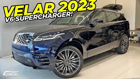 NOVO RANGE ROVER VELAR 3.0 V6 P340 R-DYNAMIC HSE 2023 AZUL PORTOFINO COM KIT BLACK SUV EXTREMO!