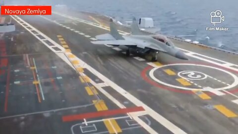 Russian Navy's Mig-29K landing practice on Admiral Kuznetsov aircraft carrier