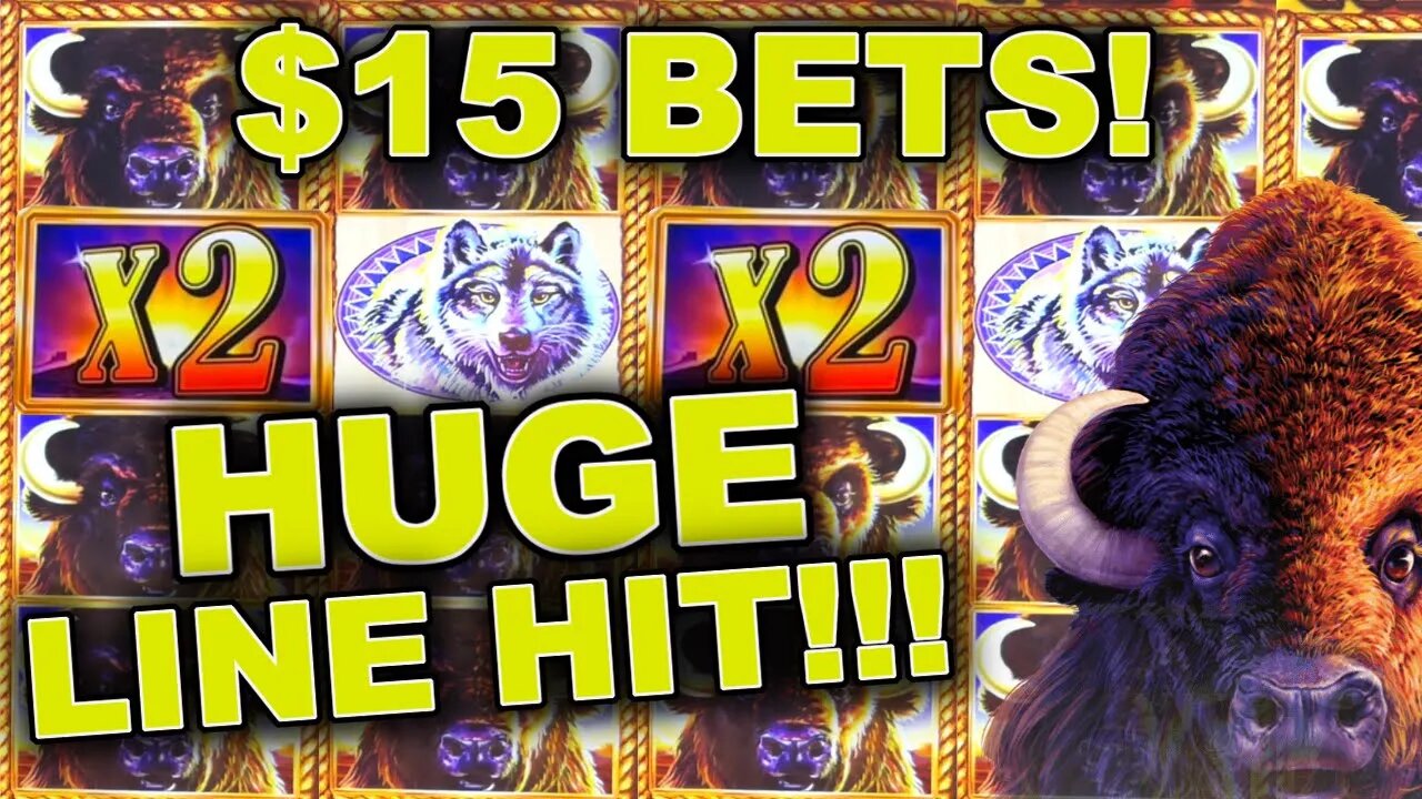 OMG! I BET $15 A SPIN ON HIGH LIMIT BUFFALO GOLD SLOT MACHINE AND THIS HAPPENED!