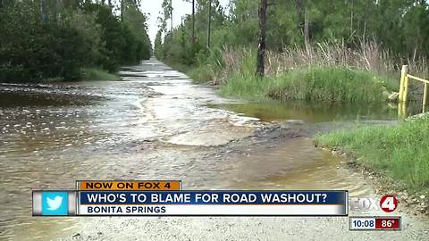 Who's to blame for road washout?