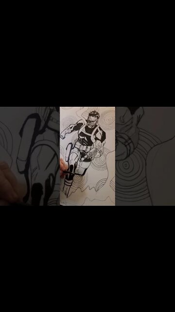 Nick Fury inking! #drawingshorts #marvelcomics