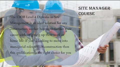 Site Manager Course