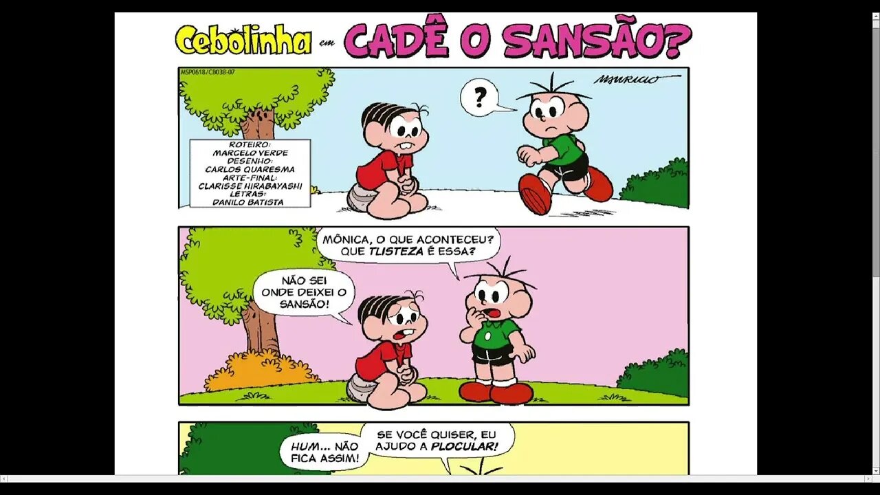 Cebolinha Em Cadê O Sansão? [Pause o Vídeo Caso Não Consiga Ler]