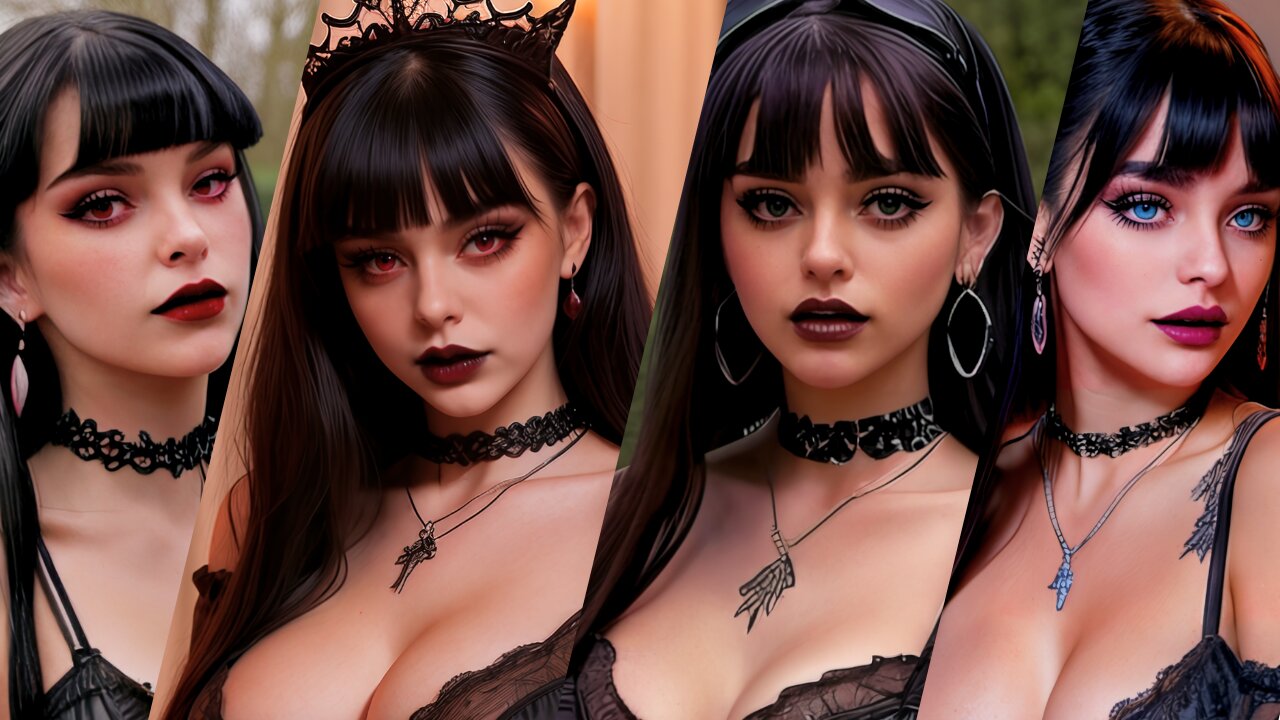 Liliana: The Gothic Vampire Girl | 4K AI Girl Lookbook | AI Art and Fashion Showcase | AI Beauty