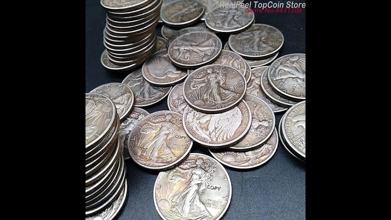 63pcs USA Coins Replica Full Set Walking Liberty Half Dollar Coins 1916-1947 Collection Coins