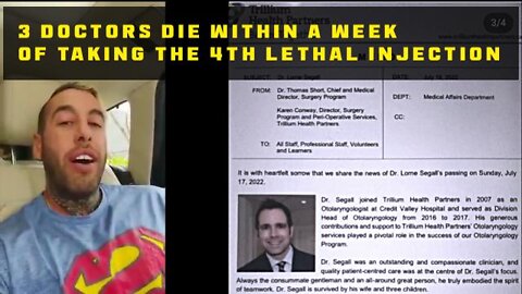 CHRIS SKY: 3 DOCTORS DIE WITHIN A WEEK AFTER TAKING THE 4th LETHAL INJECTION