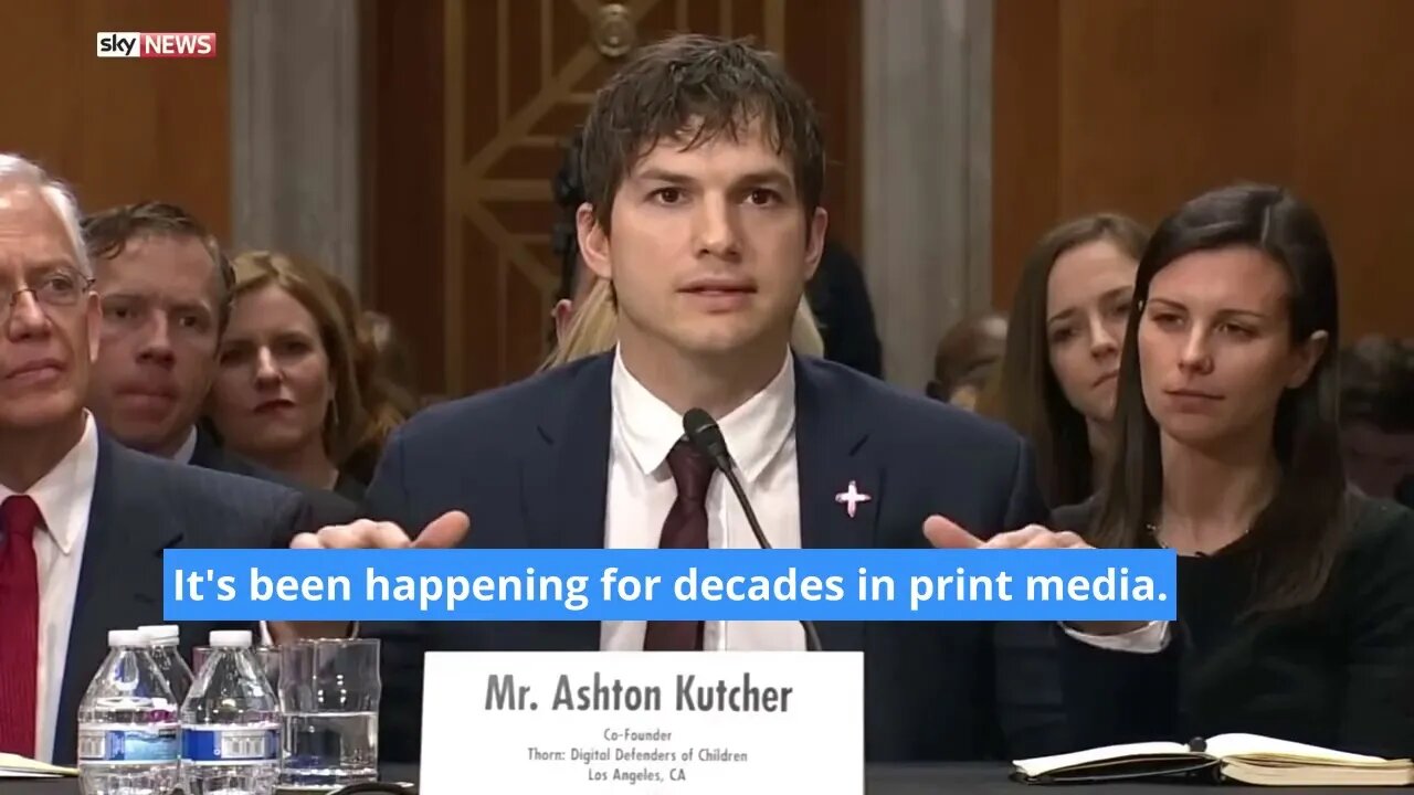 Emotional Ashton Kutcher Addressed The Issue Of Child Sex Trafficking While Testifying To Congress.