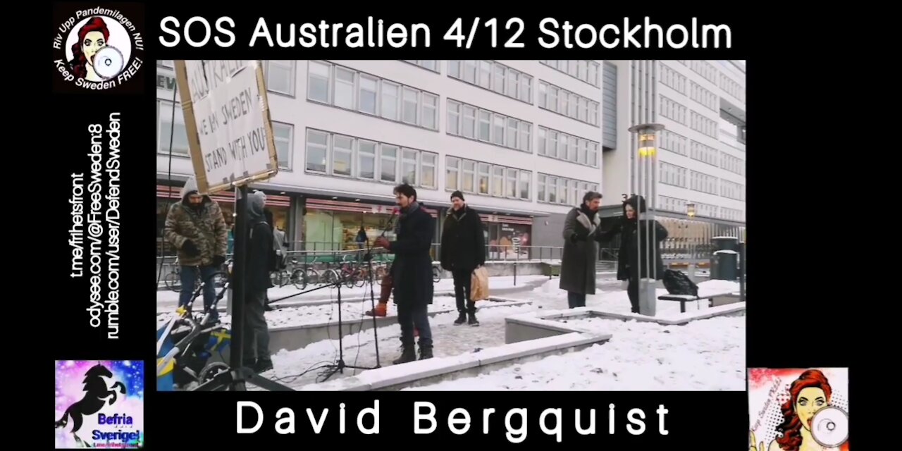 David Bergquist 4 december utanför Australiens ambassad