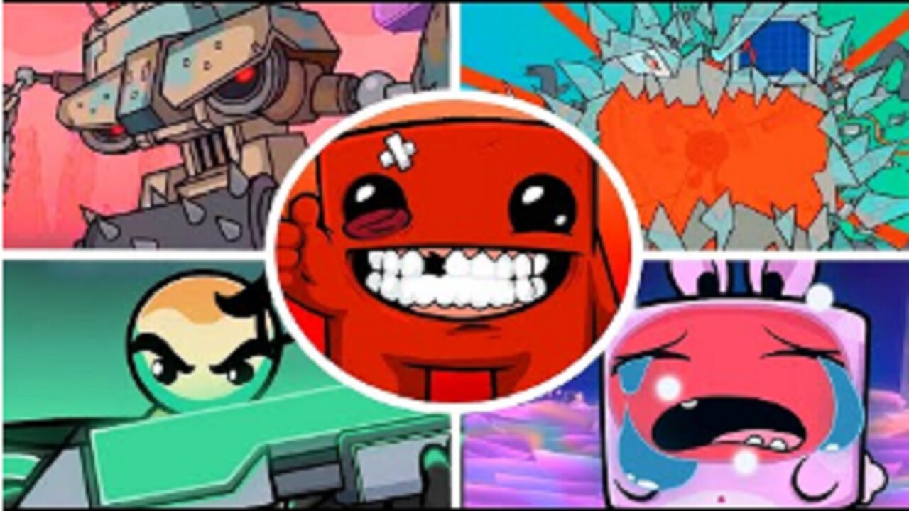 Super Meat Boy Forever All Bosses Cutscenes No Damage