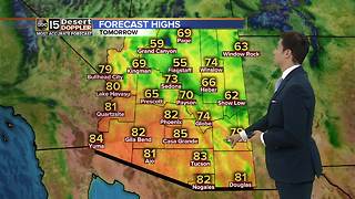 Cooler temperatures, clouds moving in Valley