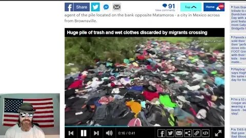 Piles Of Clothes And Trash Left Behind By Migrants