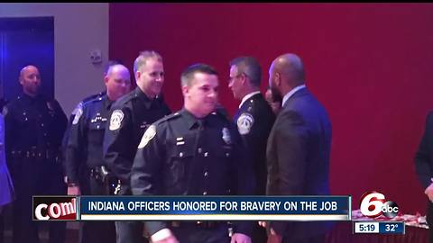 More than 70 Indiana law enforcement officers are honored with certificates or medals for their bravery and heroism