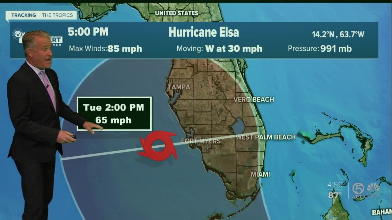 Parts of Palm Beach County, Treasure Coast out of Hurricane Elsa's cone of uncertainty