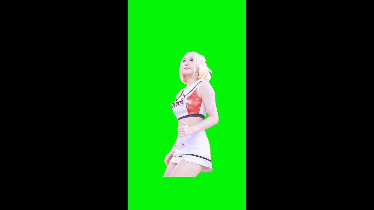 Korean Cheerleader Dancing | Green Screen