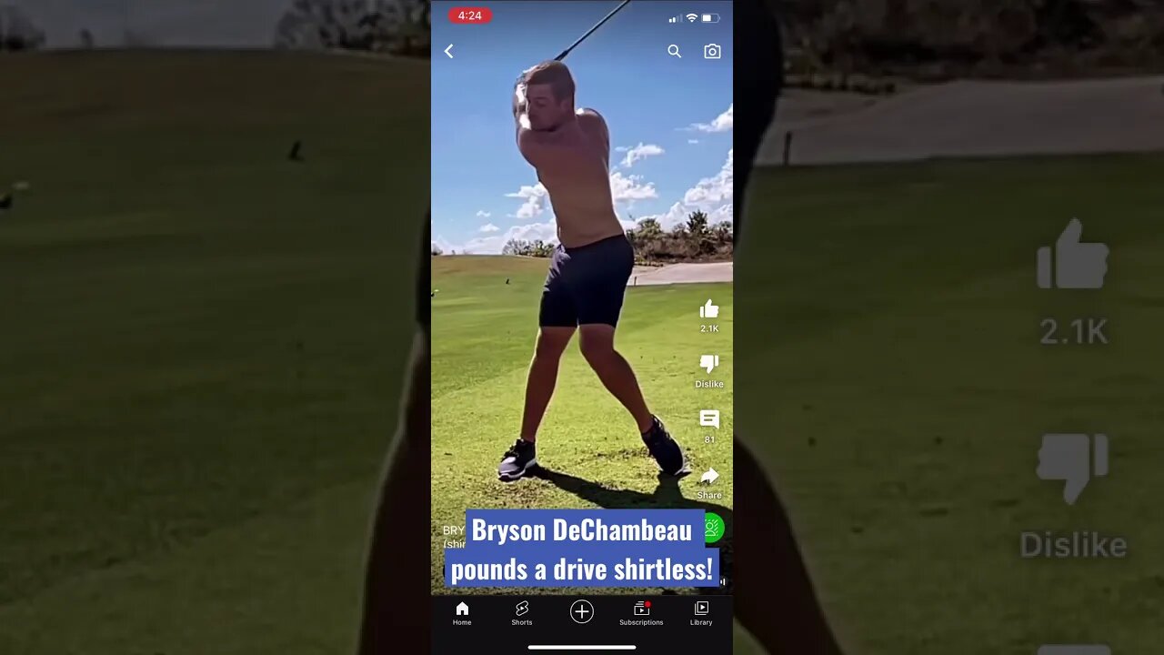 Shirtless Bryson DeChambeau pounds a driver!! #brysondechambeau #golf #livgolf