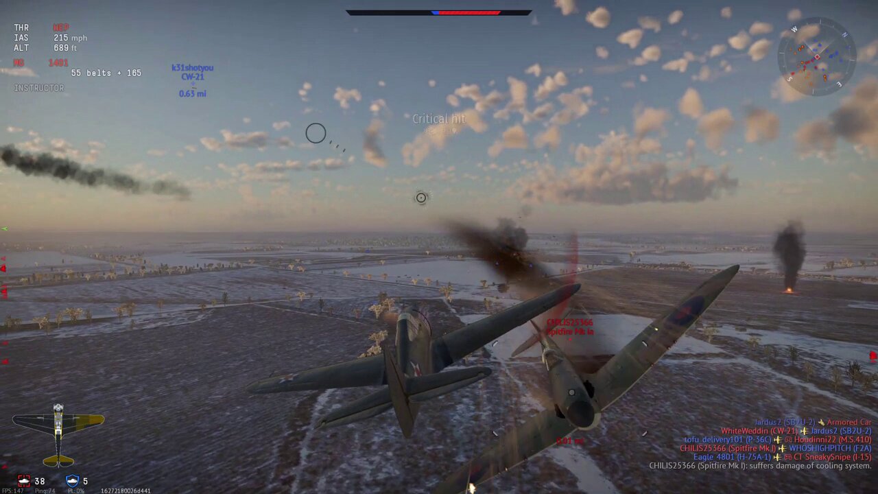 War Thunder - P-36C near-perfect flight, 6K / 5A, 3rd place in match