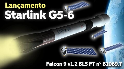 (REPLAY) LANÇAMENTO DO FOGUETE FALCON 9 B1069.7 / STARLINK G5-6