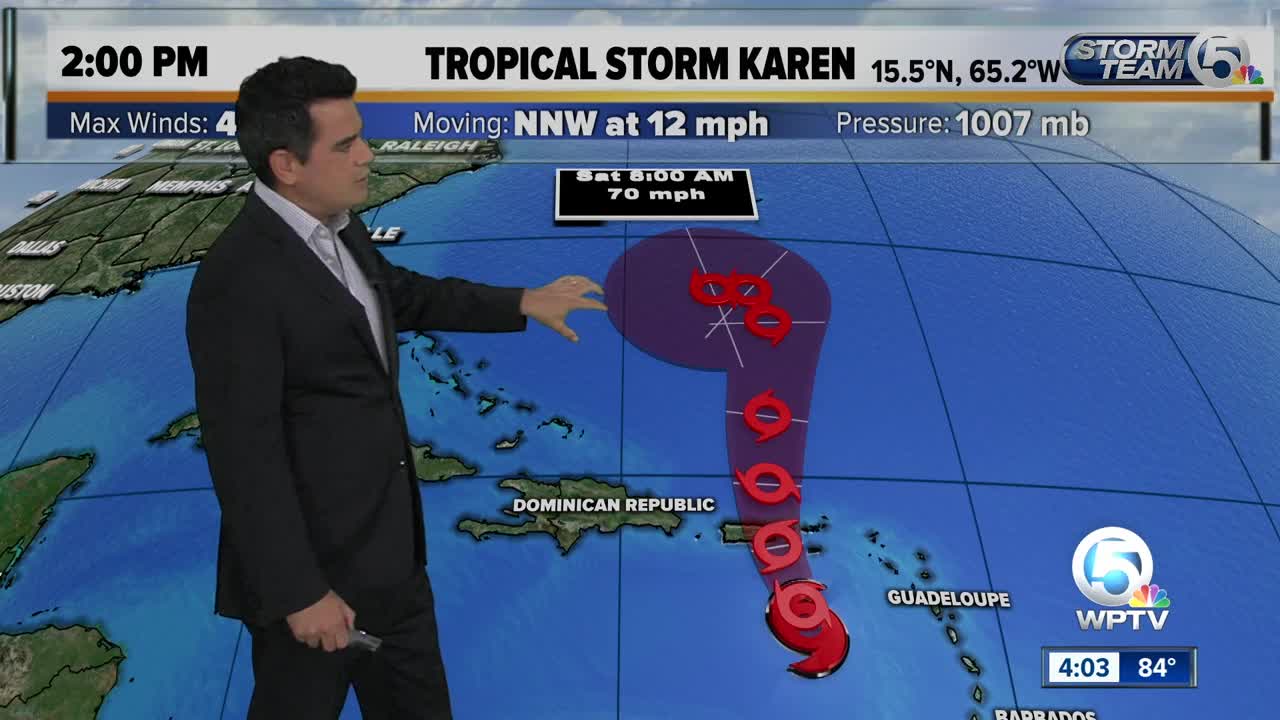 Tropical Storm Lorenzo forms, Tropical Storm Karen bears watching