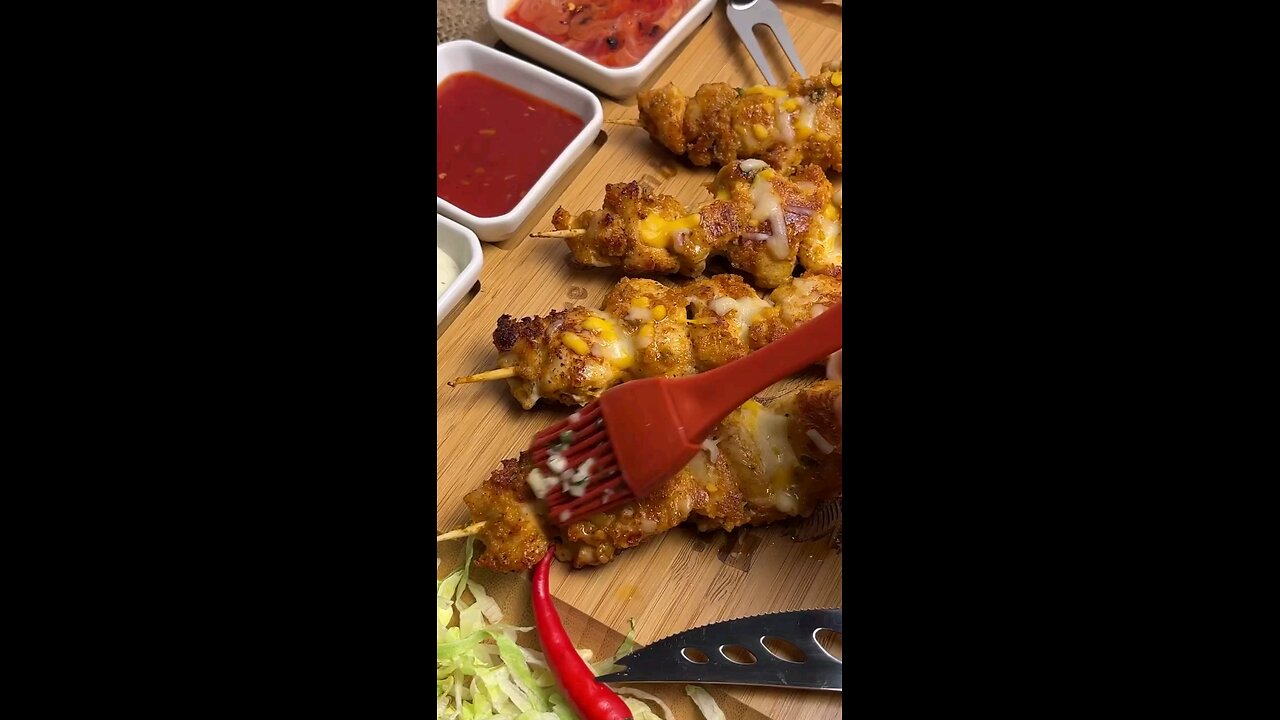 Cheesy GARLIC BUTTER STICKS | #garlicparmesan #cheesykabab #butterchickenskewer #cooking