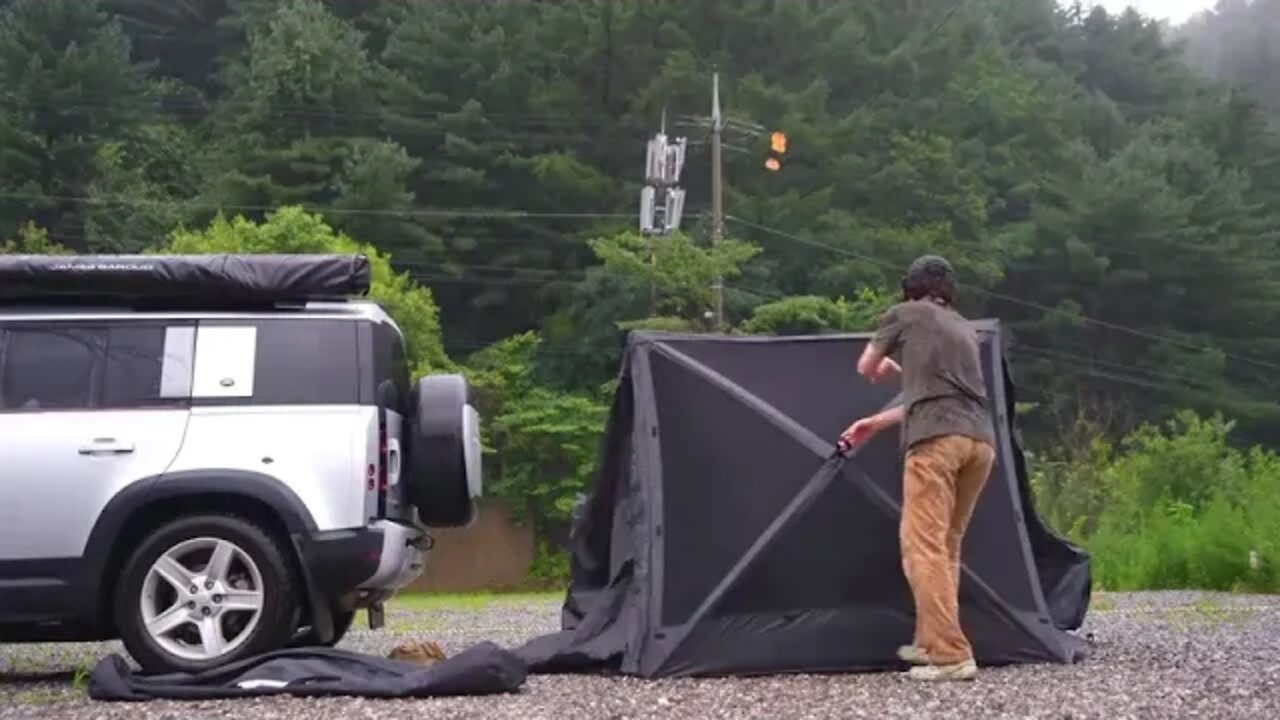 Is ! It ! Rain ! That You Live In Fivestar Camping In the Heavy Rain Land Rover Defender